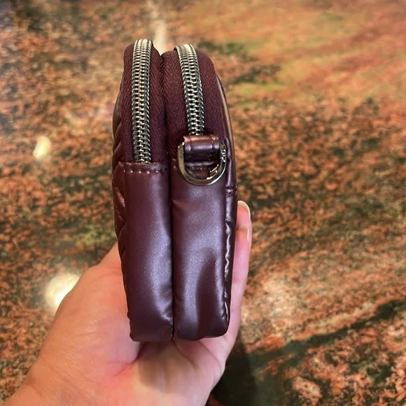 NWOT Lug Quilted Crossbody Bag, Plum Color, Double Zipper w/Strap - Picture 5 of 9